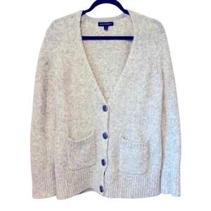 Banana Republic Alpaca blend light heathered  gray grandpa cardigan. Size S